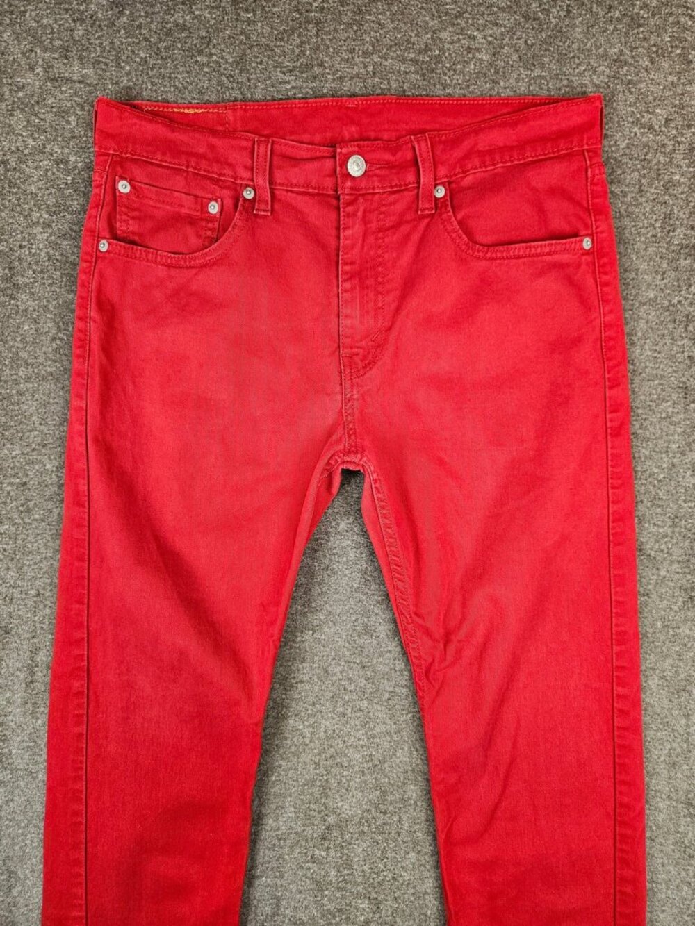 Levi's 502 Regular Taper Red Denim Jeans Mens 32x30 (34x28) - Picture 4 of 10